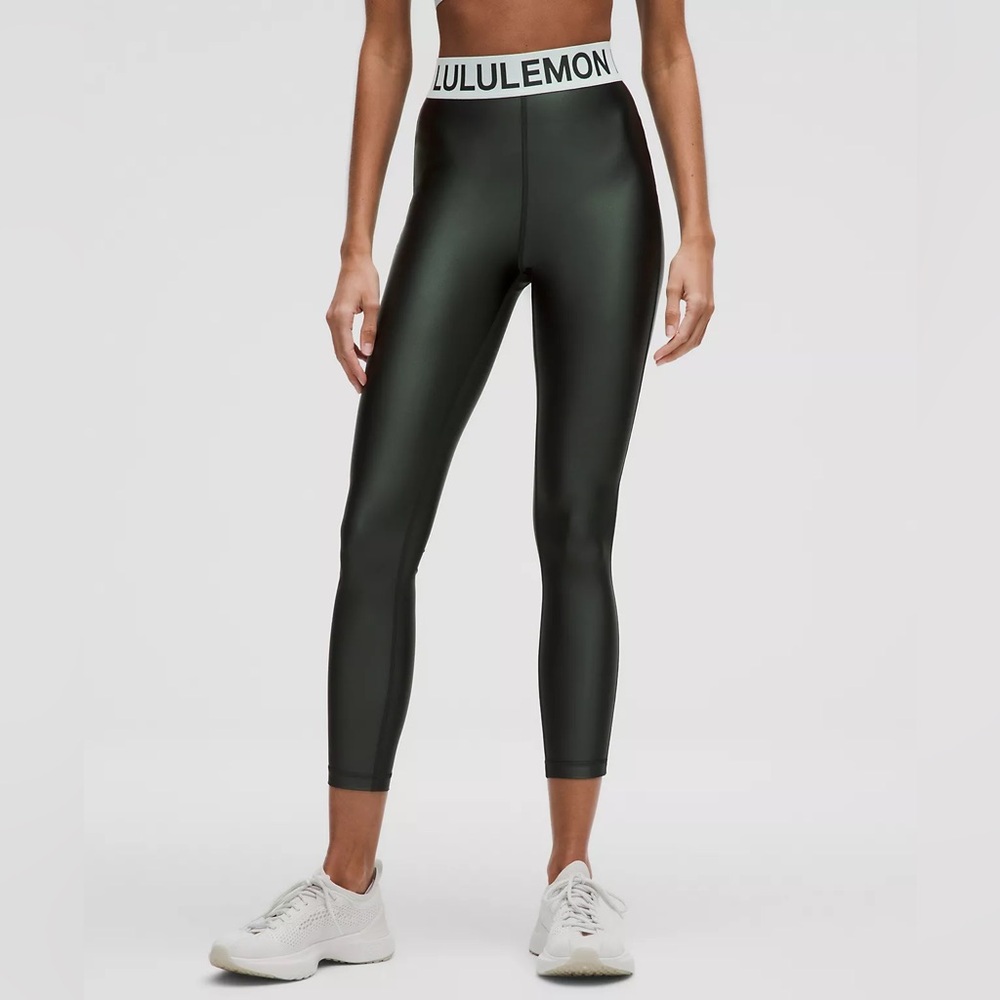 Lululemon Satin Shine High-Rise Train Tight 25.5" R. Green/Sea Mist S New